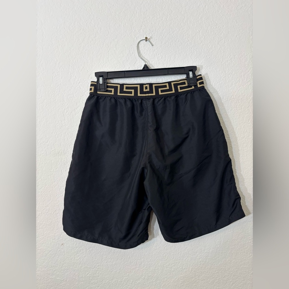 Versace Greca Border Swim Shorts Black Gold Designer Swim Trunks Size 3 (US XS) - Picture 5 of 9